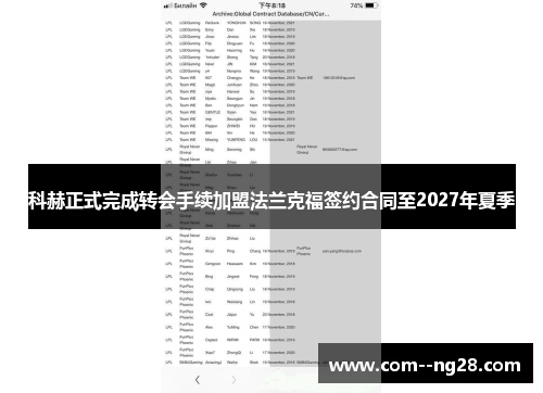 科赫正式完成转会手续加盟法兰克福签约合同至2027年夏季 科赫正式完成转会手续加盟法兰克福签约合同至2027年夏季